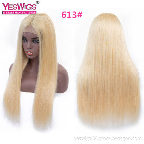 100% Human Hair colorful Lace Wig Virgin Hair Straight Long Lace front wig for women support Customized